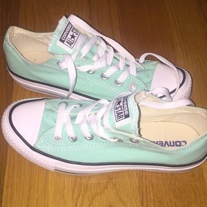 Turquoise Green Converse, never worn